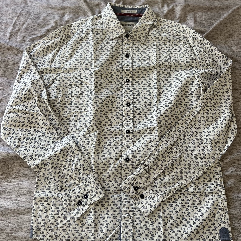 Heritage Report Collection Mens Sz Medium car pattern